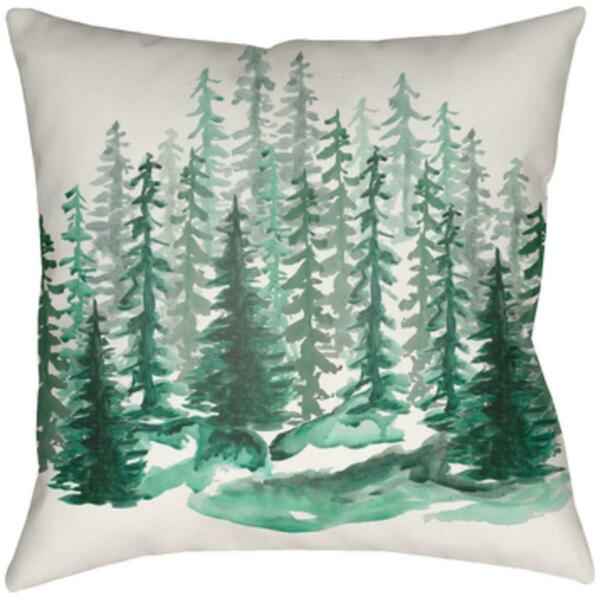 Artistic Weavers Lodge Cabin Balsam Poly Filled Pillow - Dark Green & Beige - 18 x 18 in. LGCB2080-1818